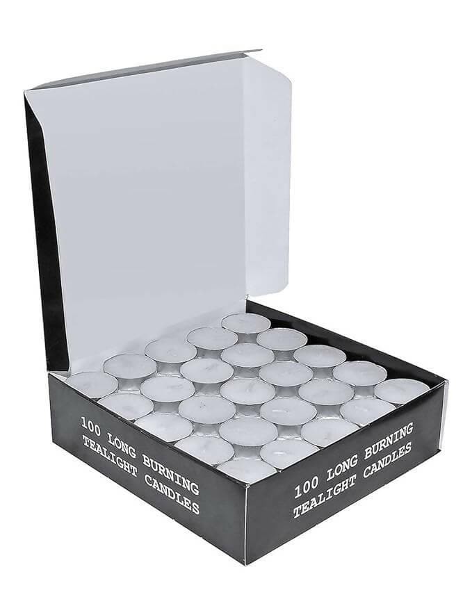 PROSPERRO LUMO Parrafin Wax Tea Lights, Set of 100, Unscented, White (CD 1030) - HalfPe