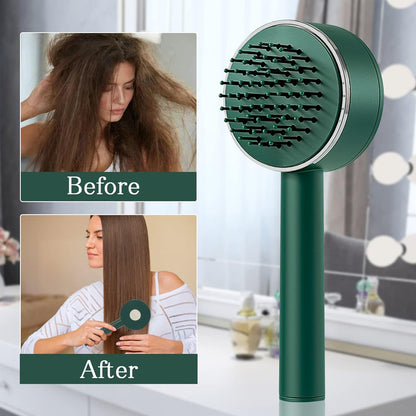 Air Cushion Massage Brush Airbag Massage Comb With Long Handle Self-cleaning Hair Brush Detangling Anti-static For All Hair