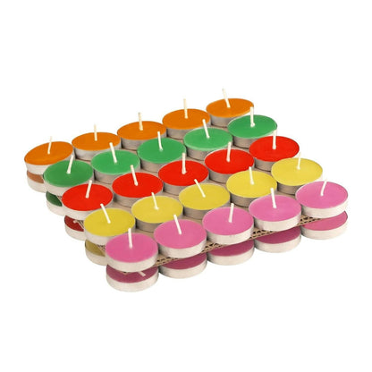 PROSPERRO LUMO by Parkash Candles Paraffin Wax Candles Tea Light (50 PC Multicolour) - HalfPe