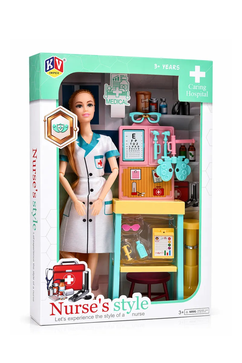 Kiddy Nurse's Style Barbie Doll Set