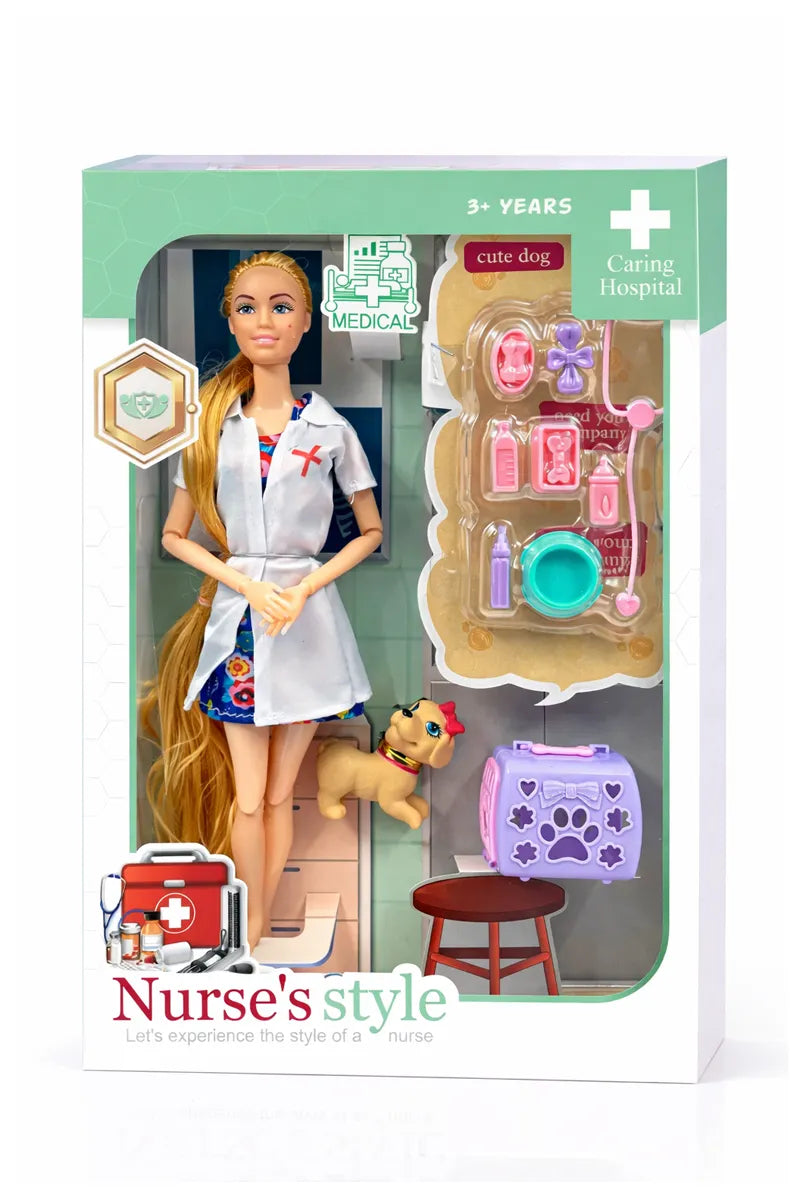Kiddy Nurse's Style Barbie Doll Set