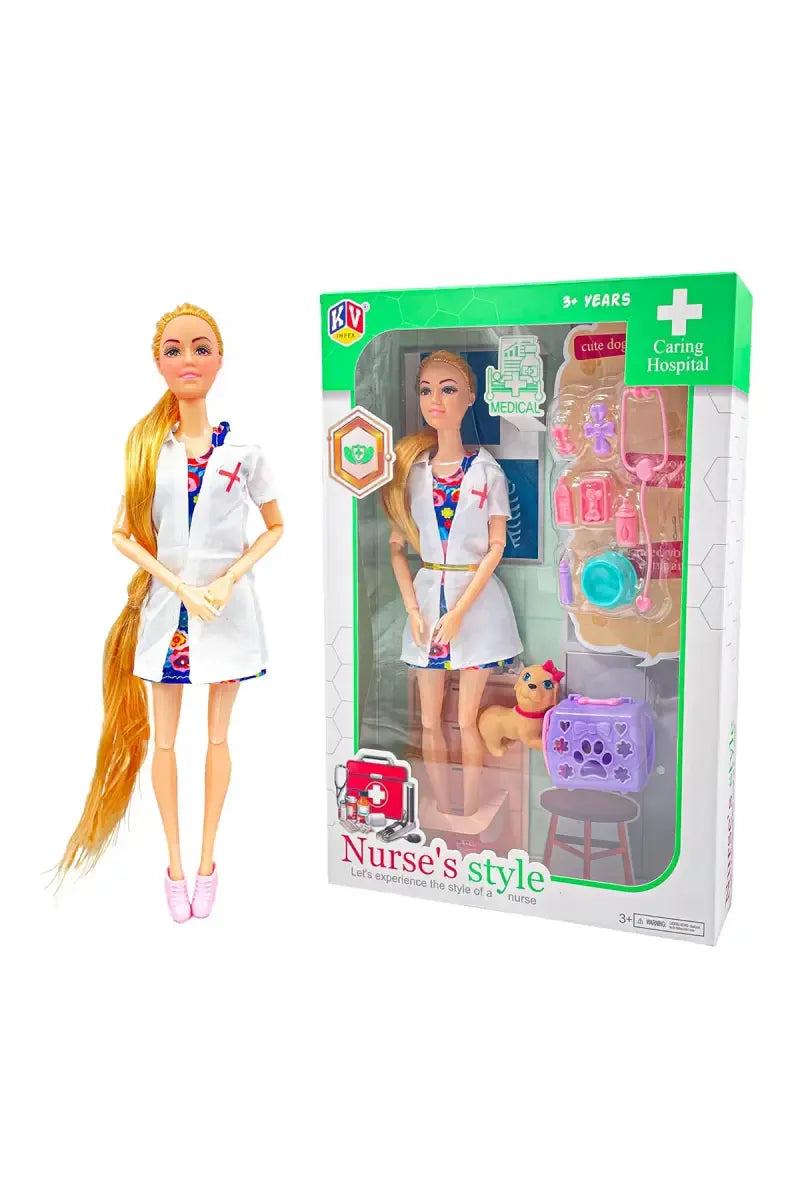 Kiddy Nurse's Style Barbie Doll Set