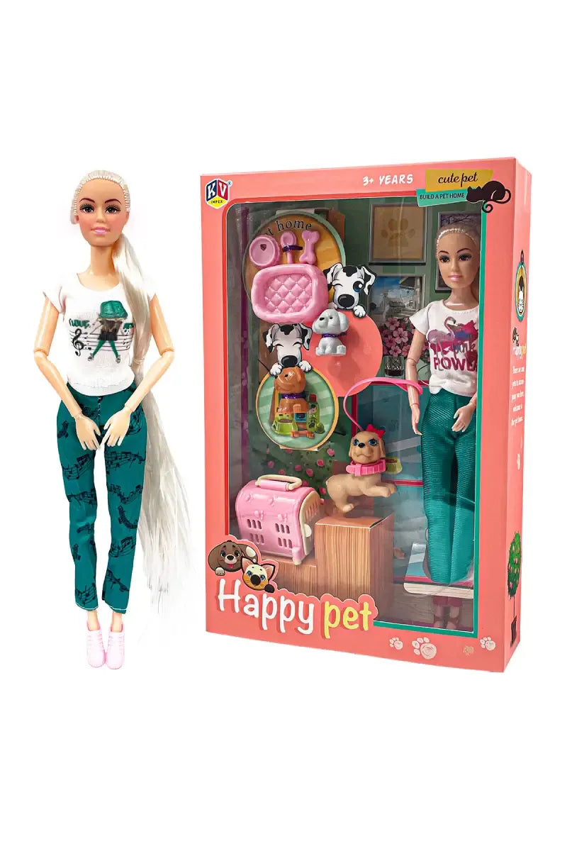 Alia Barbie Doll Set - Happy Pet Doll Set