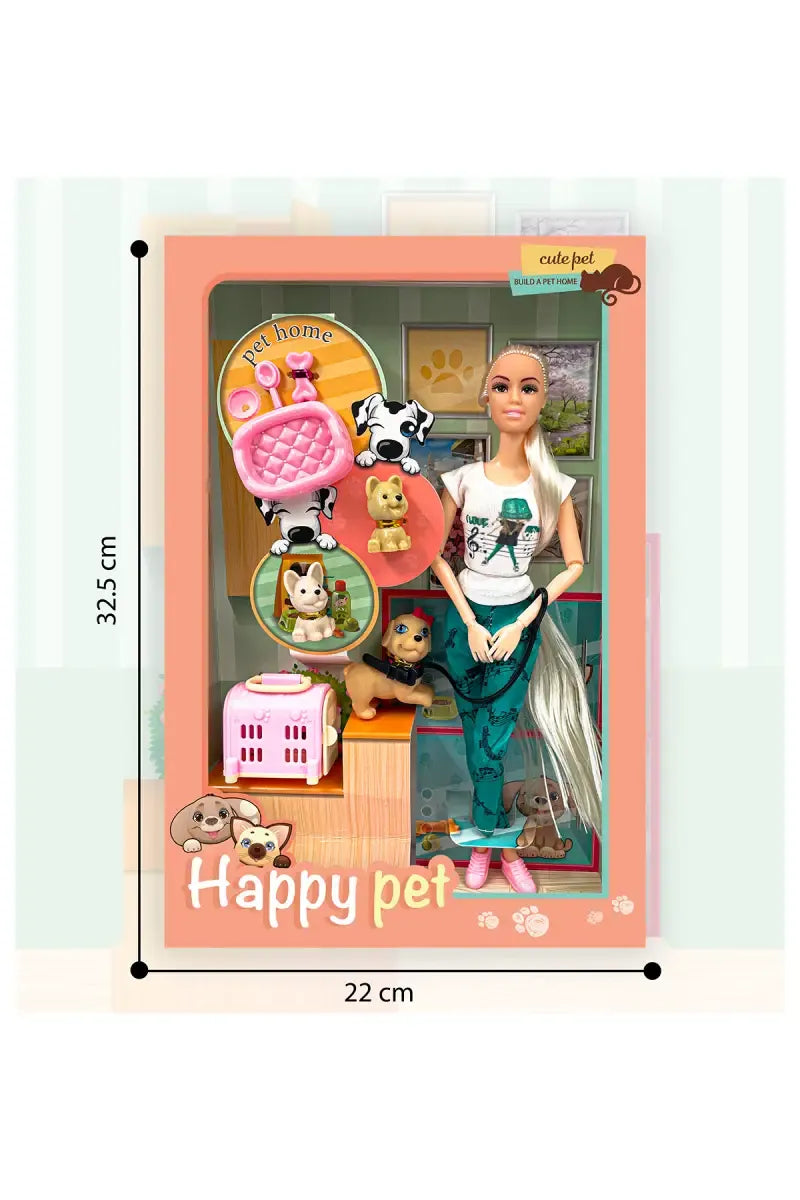 Alia Barbie Doll Set - Happy Pet Doll Set