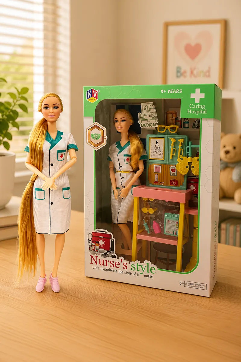 Alia Nurse Style Barbie Hospital Set