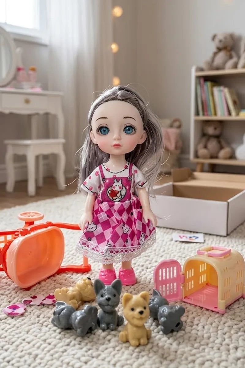 Alia Puppy Carriage Barbie Doll Set
