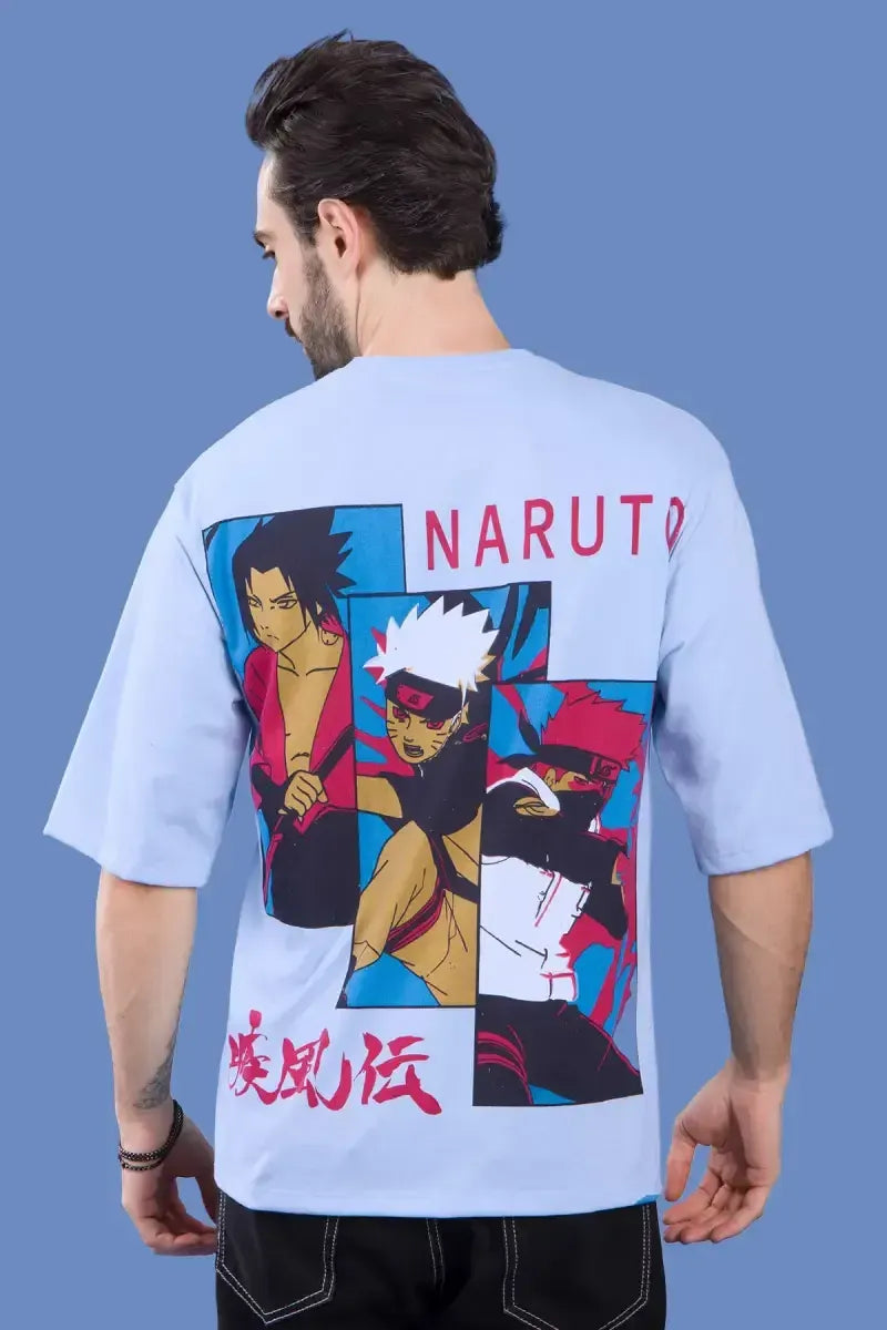 Men's Printed Drop Shoulder T-shirt - Sky Floter's (Style men026542) - Blue