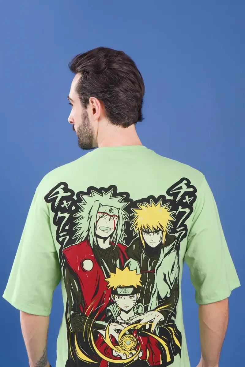 Printed Drop Shoulder T-shirt for Men - Sky Floter's - Green