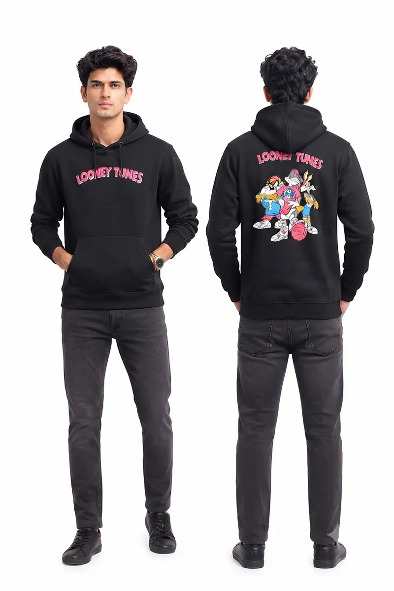 Cotton Graphic Print Hoodie for Men - Sky Floter's (Style men026893) - Black