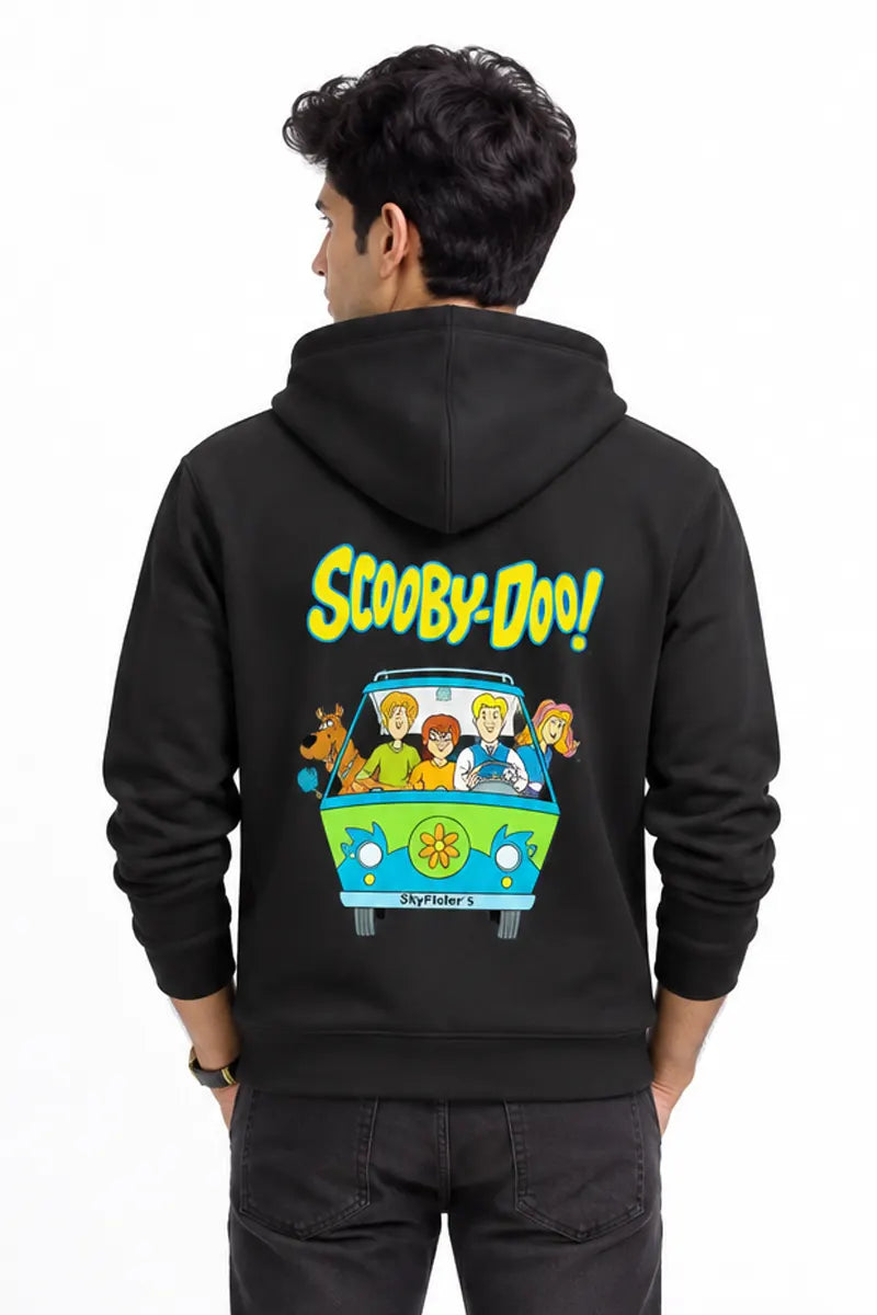 Cotton Graphic Print Hoodie for Men - Sky Floter's (Style men026894) - Black
