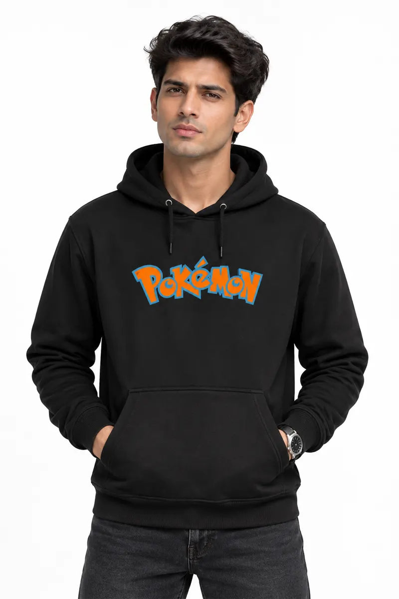 Cotton Graphic Print Hoodie for Men - Sky Floter's (Style men026895) - Black