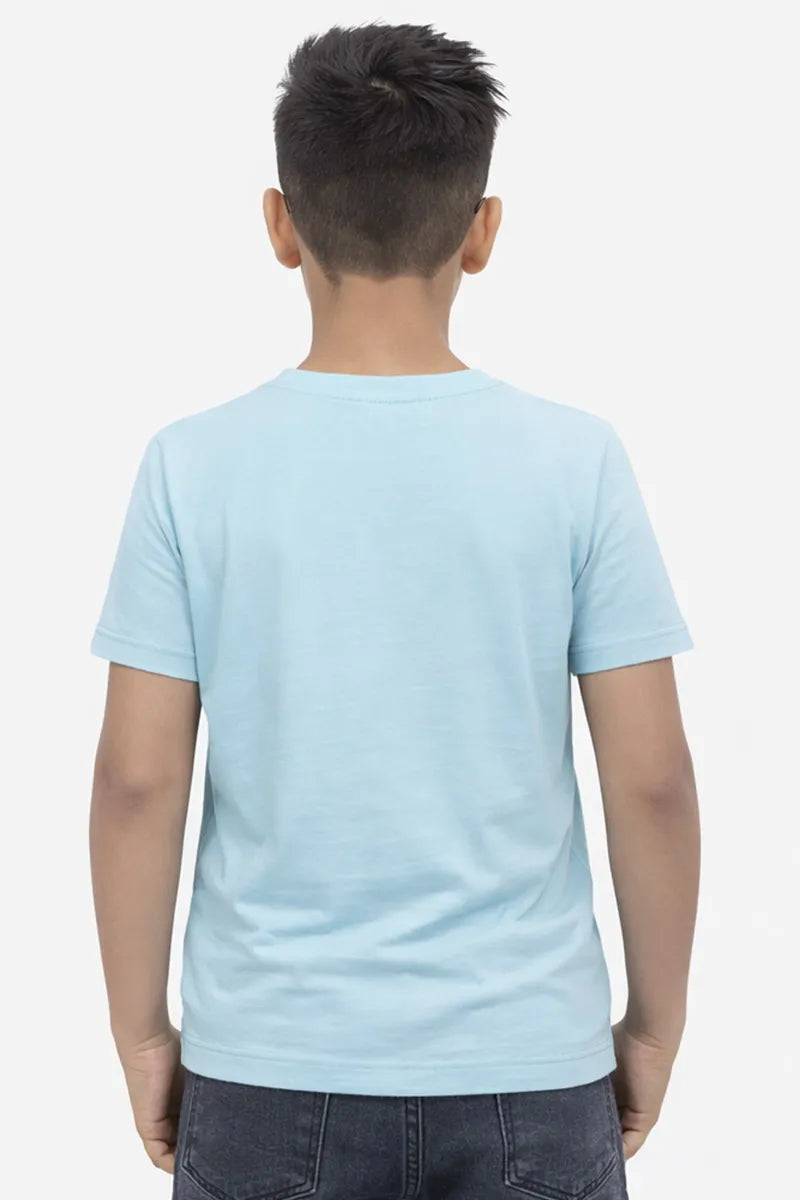 Boy's Cotton Rayon Typography Printed T-Shirt - Grey - View 3