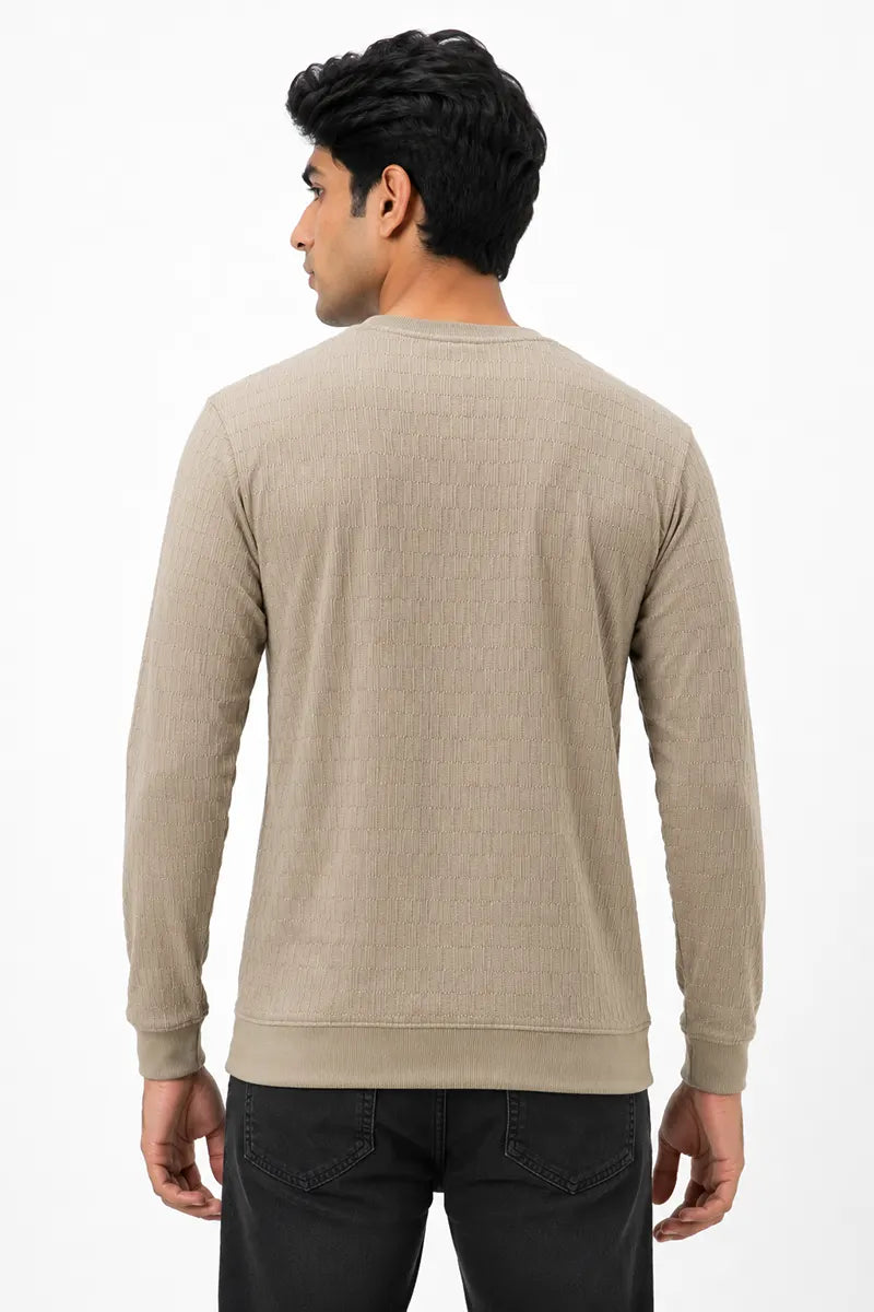Cotton Blend Self Design Sweatshirts for Men