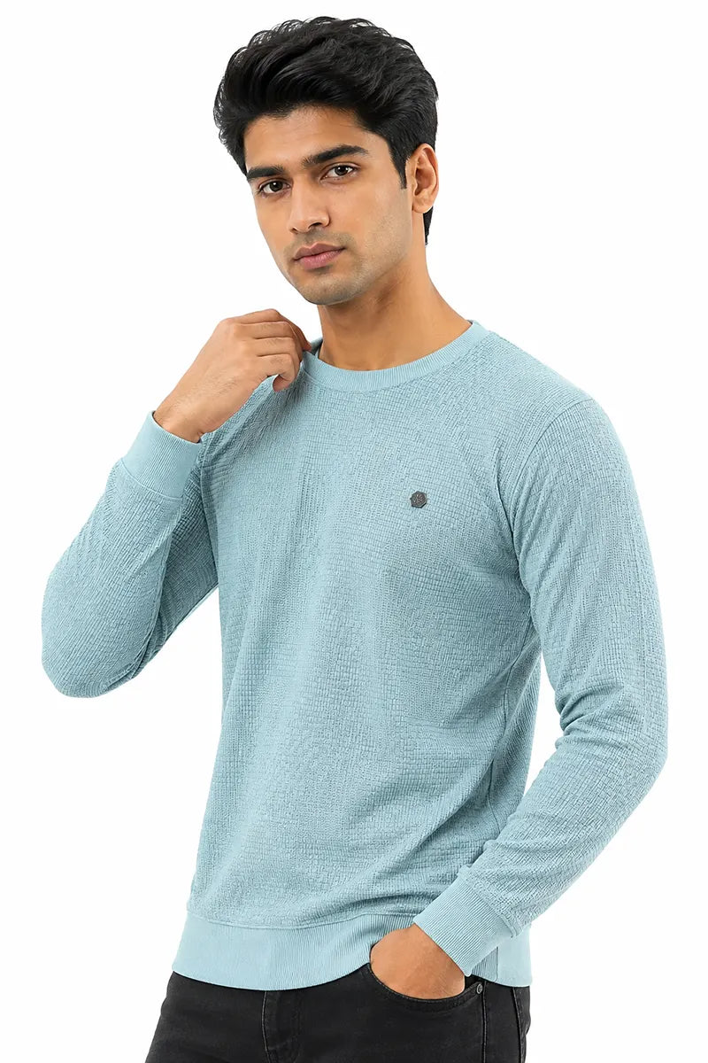Cotton Blend Self Design Sweatshirts for Men