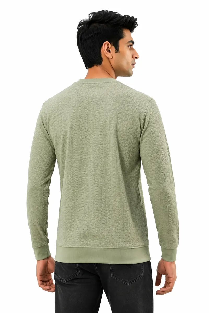 Cotton Blend Self Design Sweatshirts for Men