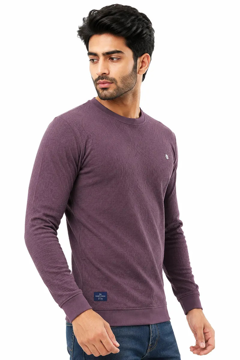 Cotton Blend Self Design Sweatshirts for Men