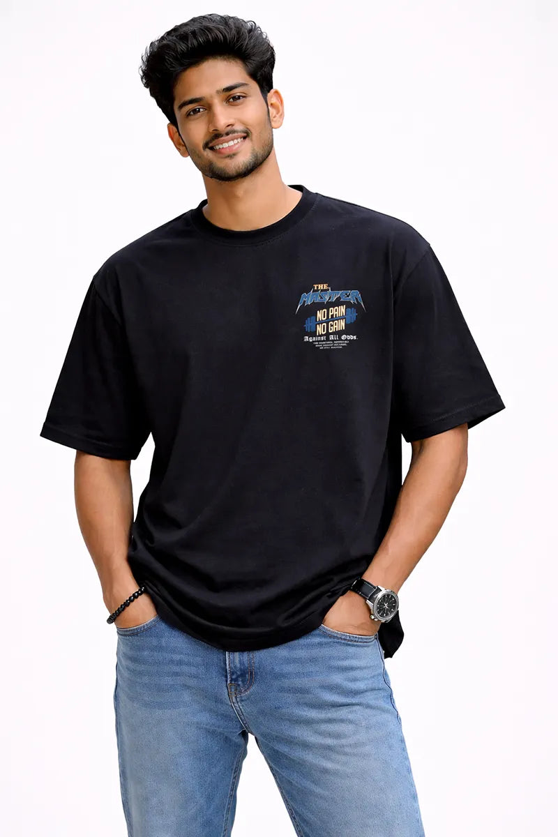Printed Drop Shoulder T-shirt for Men - 2kboys - Black