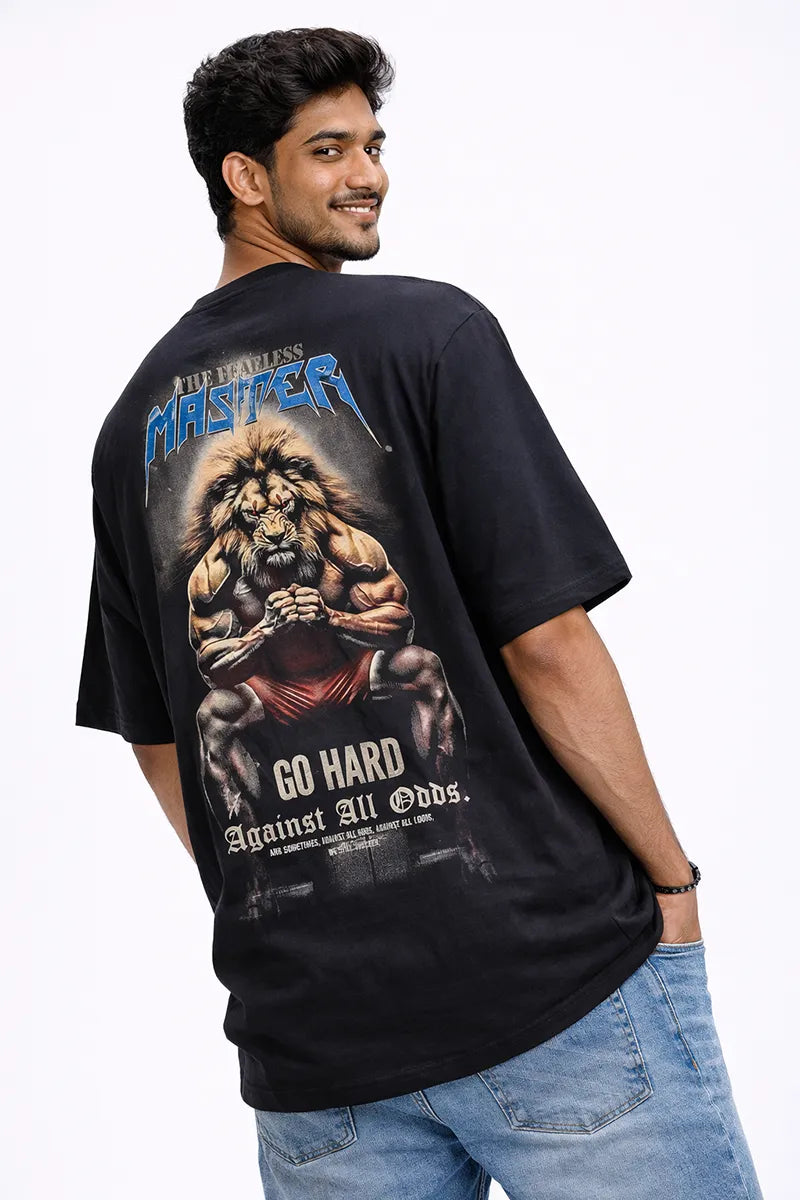 Printed Drop Shoulder T-shirt for Men - 2kboys - Black