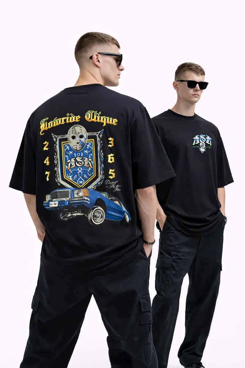 Men's Graphic Printed Cotton T-shirt - Black