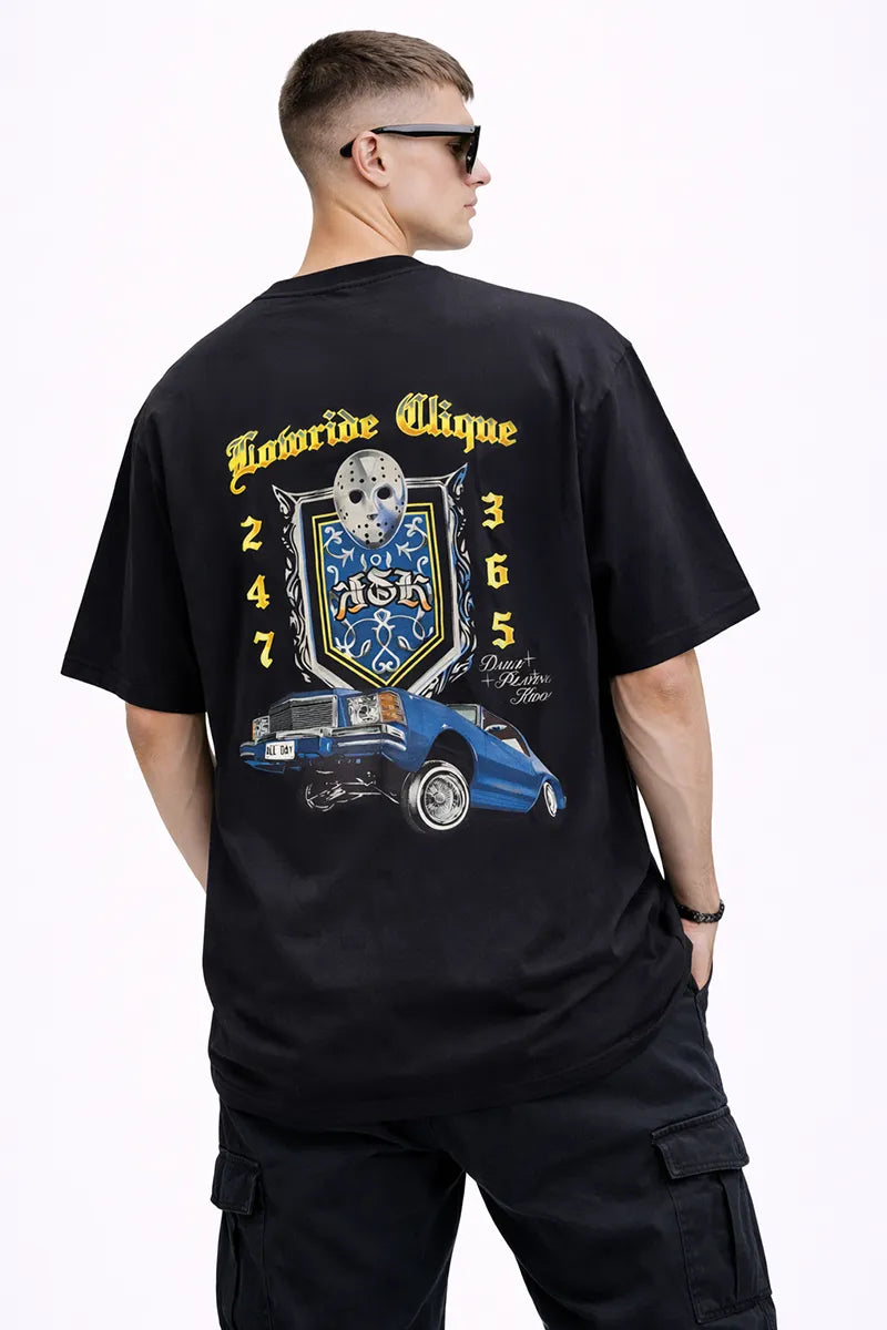 Men's Graphic Printed Cotton T-shirt - Black