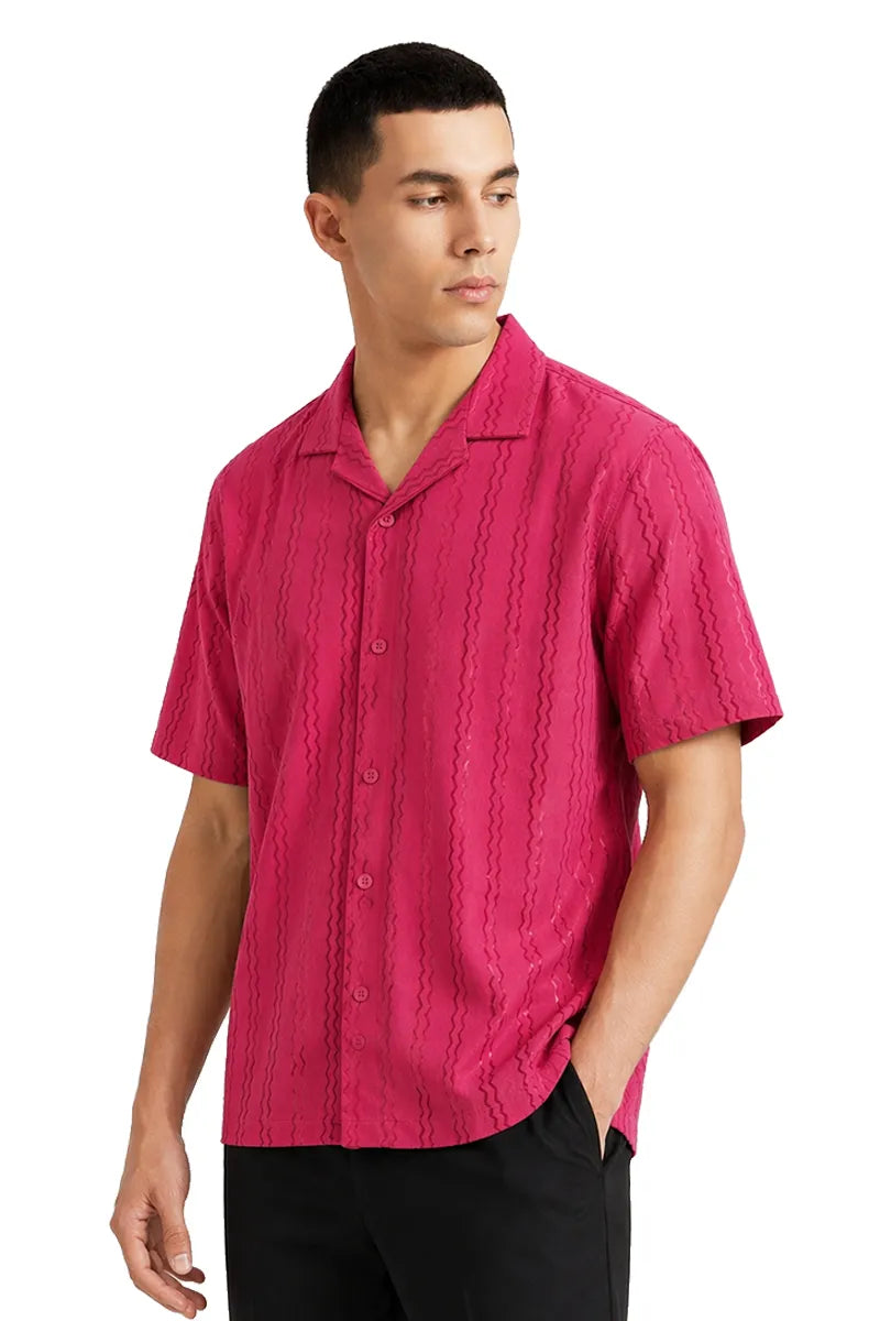 Polyester Striped Shirt for Men