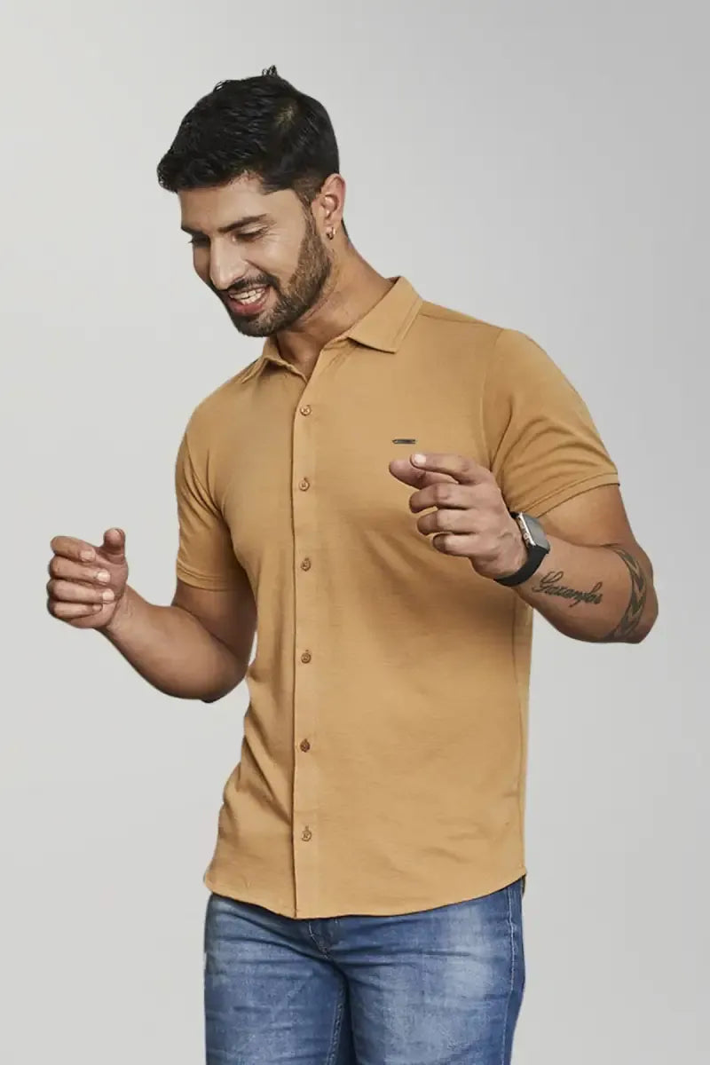 Cotton Blend Self designed Casual Shirt for Men