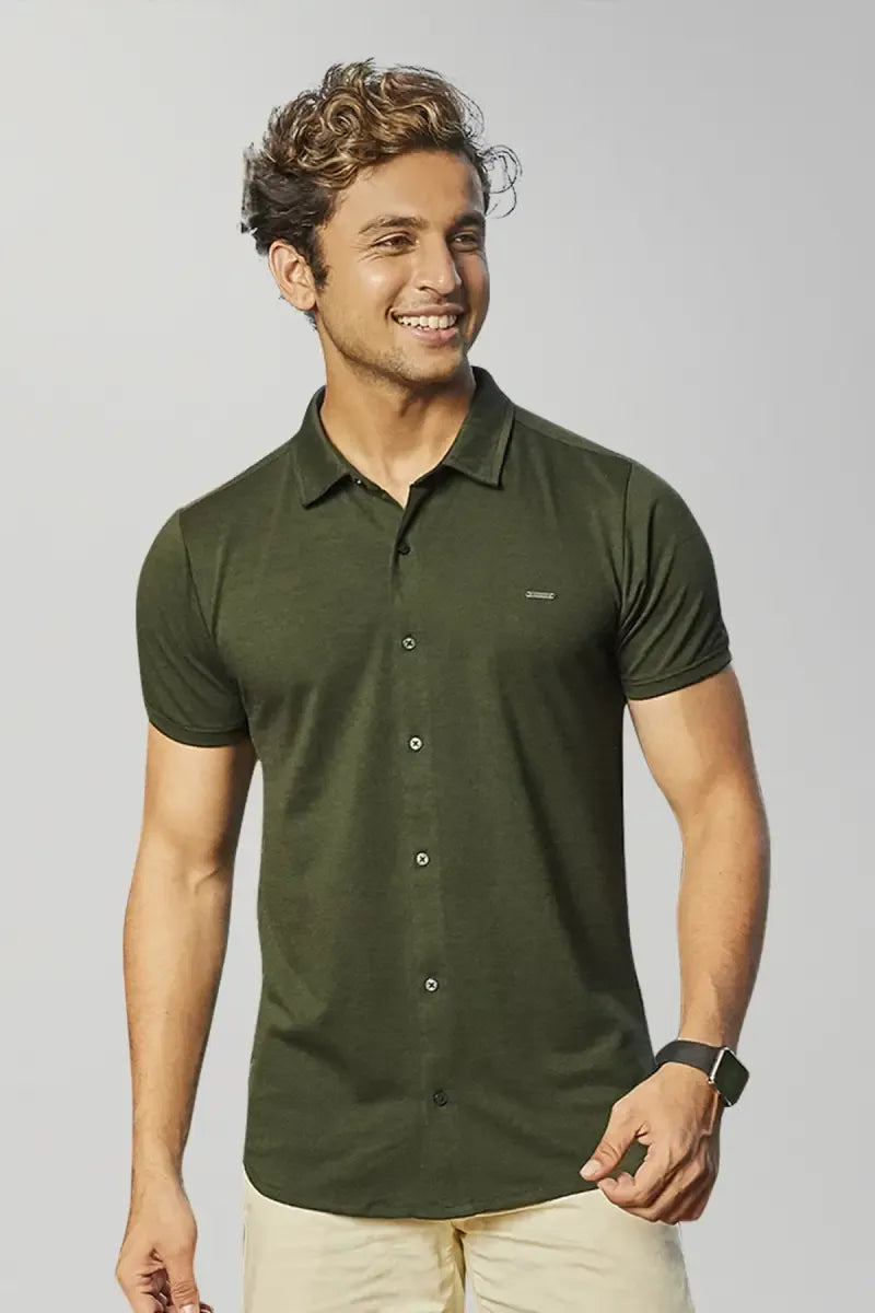 Cotton Blend Self designed Casual Shirt for Men