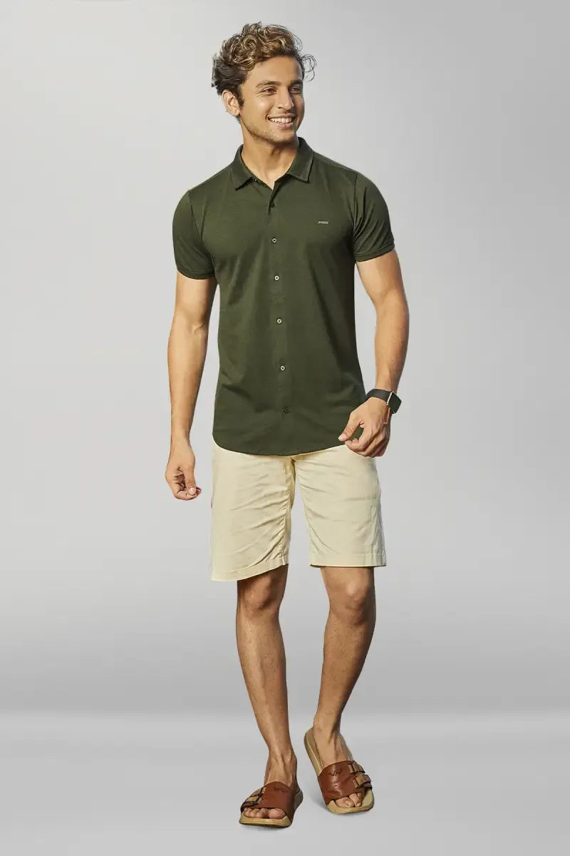 Cotton Blend Self designed Casual Shirt for Men