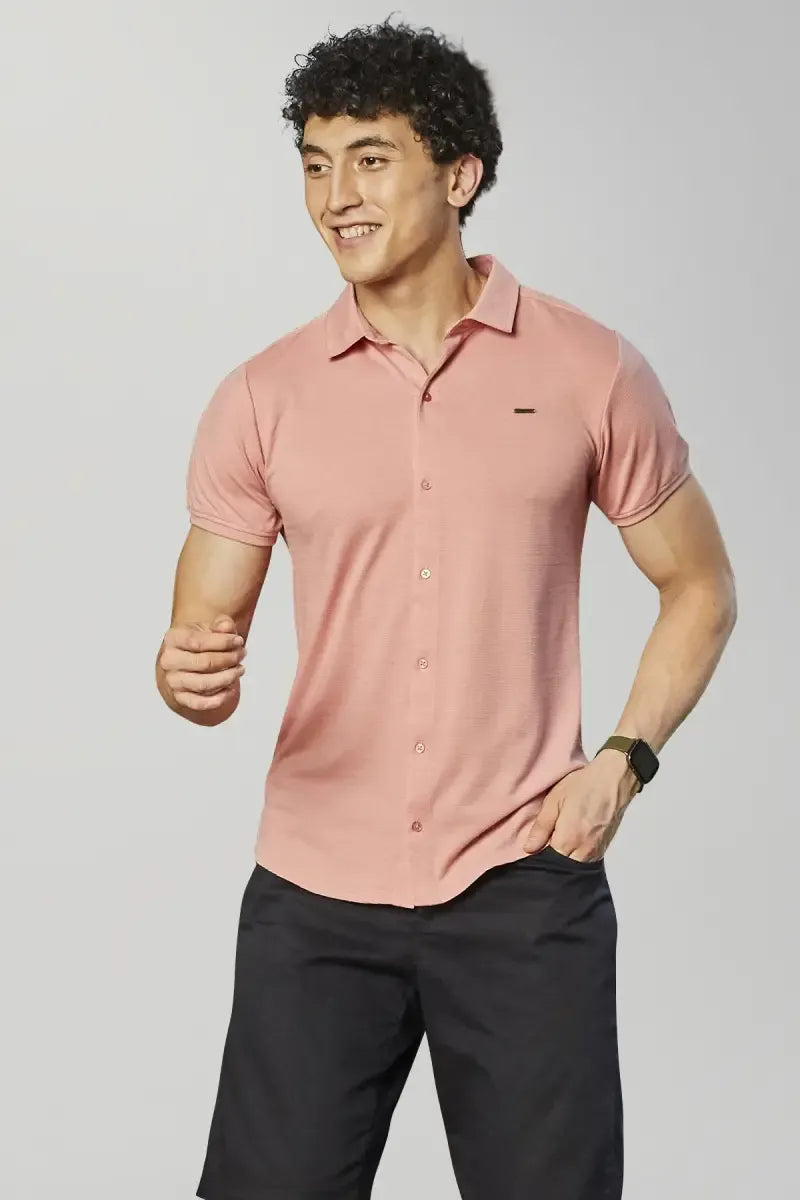 Cotton Blend Self designed Casual Shirt for Men