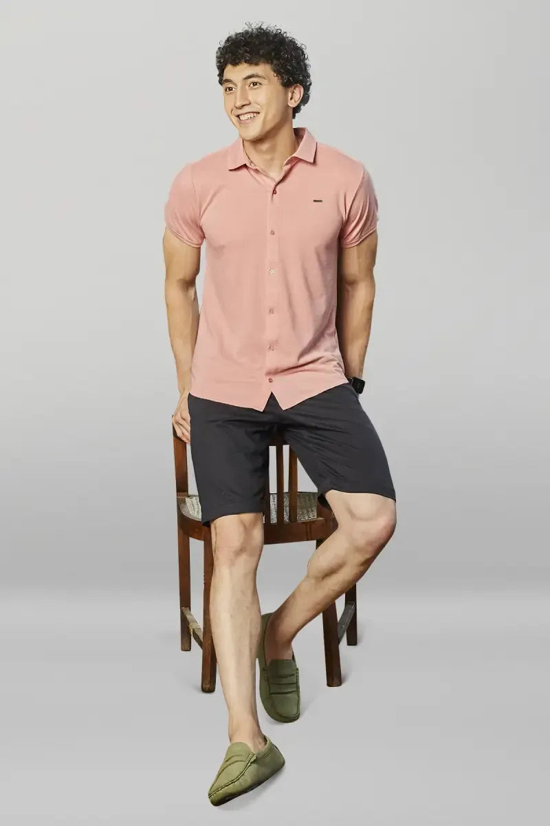 Cotton Blend Self designed Casual Shirt for Men