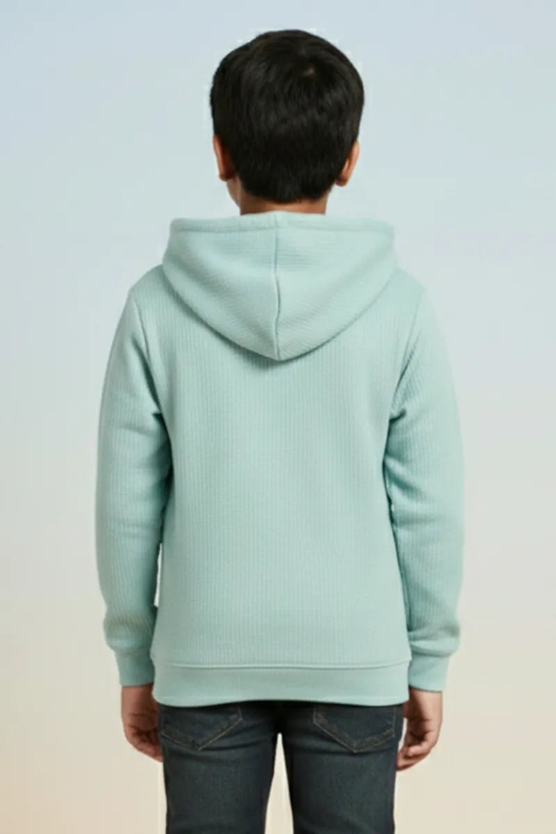 Self Design Full Sleeve Hoodie for Boys - Blue - View 4