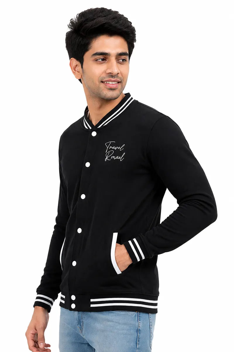 Men's Cotton Casual Self Designed Jacket