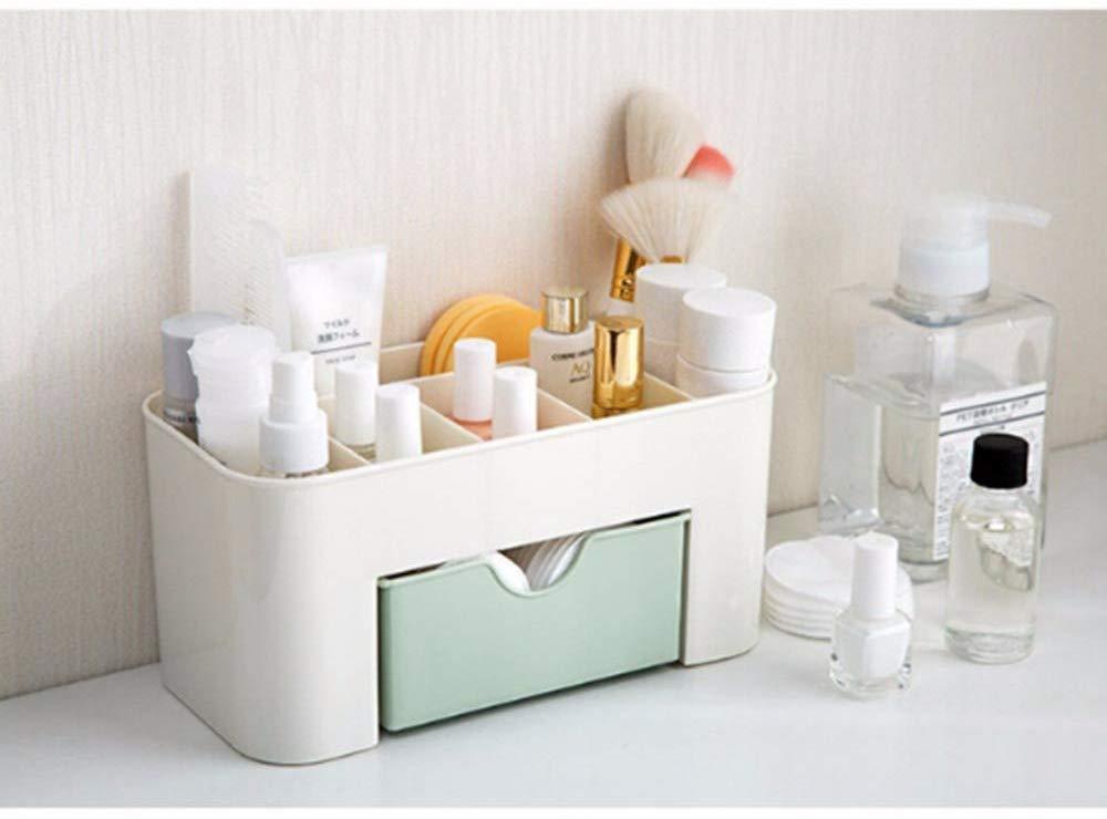 Multi-Compartment Desk Makeup Organizer with Drawer with Stylish Storage Box for Cosmetics, Jewelry & Accessories HP DD