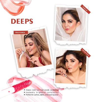 Love Earth Liquid Lip Gloss Deeps - Pack of 3