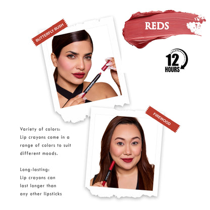 Love Earth Lip Crayon Non-Transfer Lipstick Reds - Pack Of 2