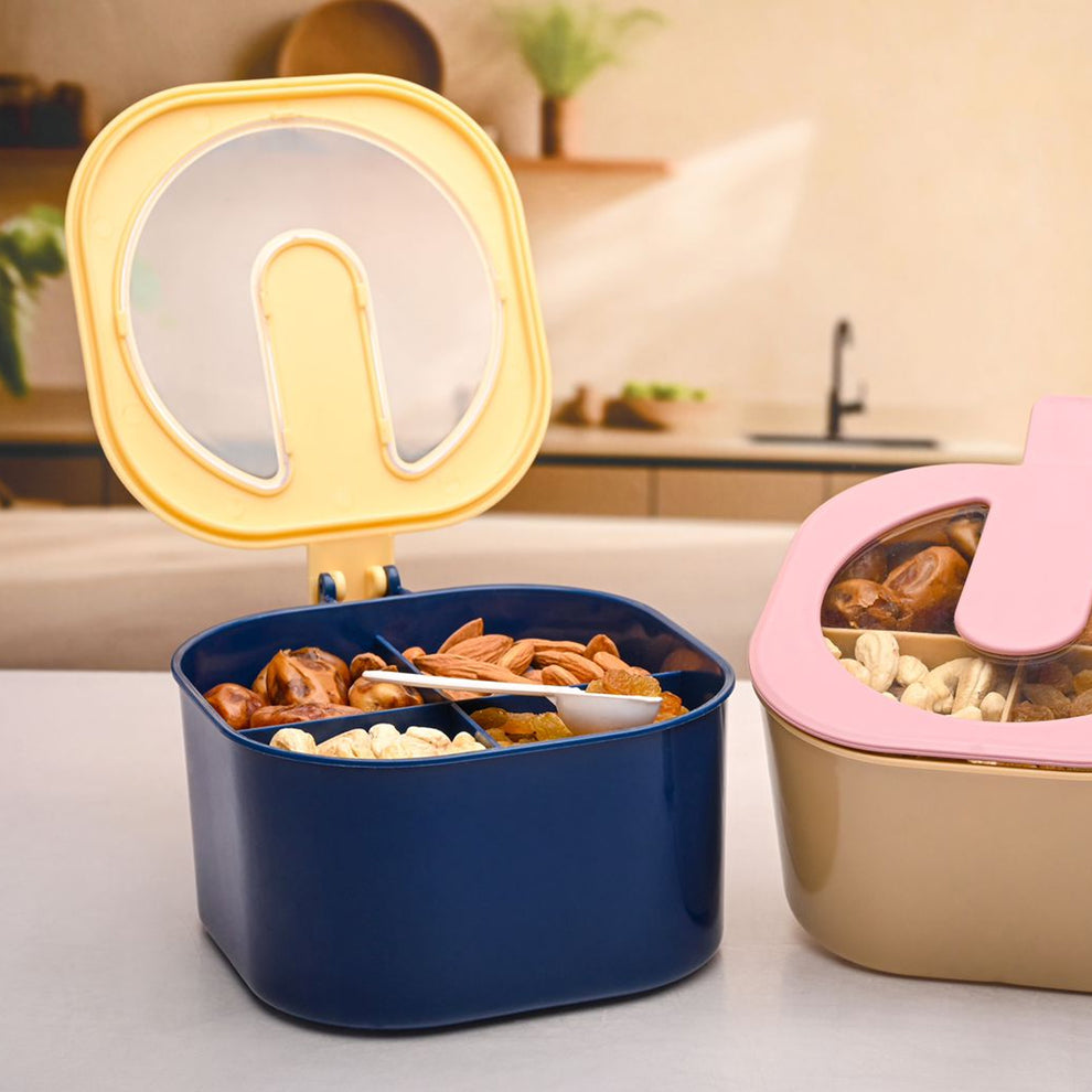 4 Section Fancy Masala Box And Fancy Masala Container Used For Storing Various Types Of Masalas Including In Kitchen Purposes.