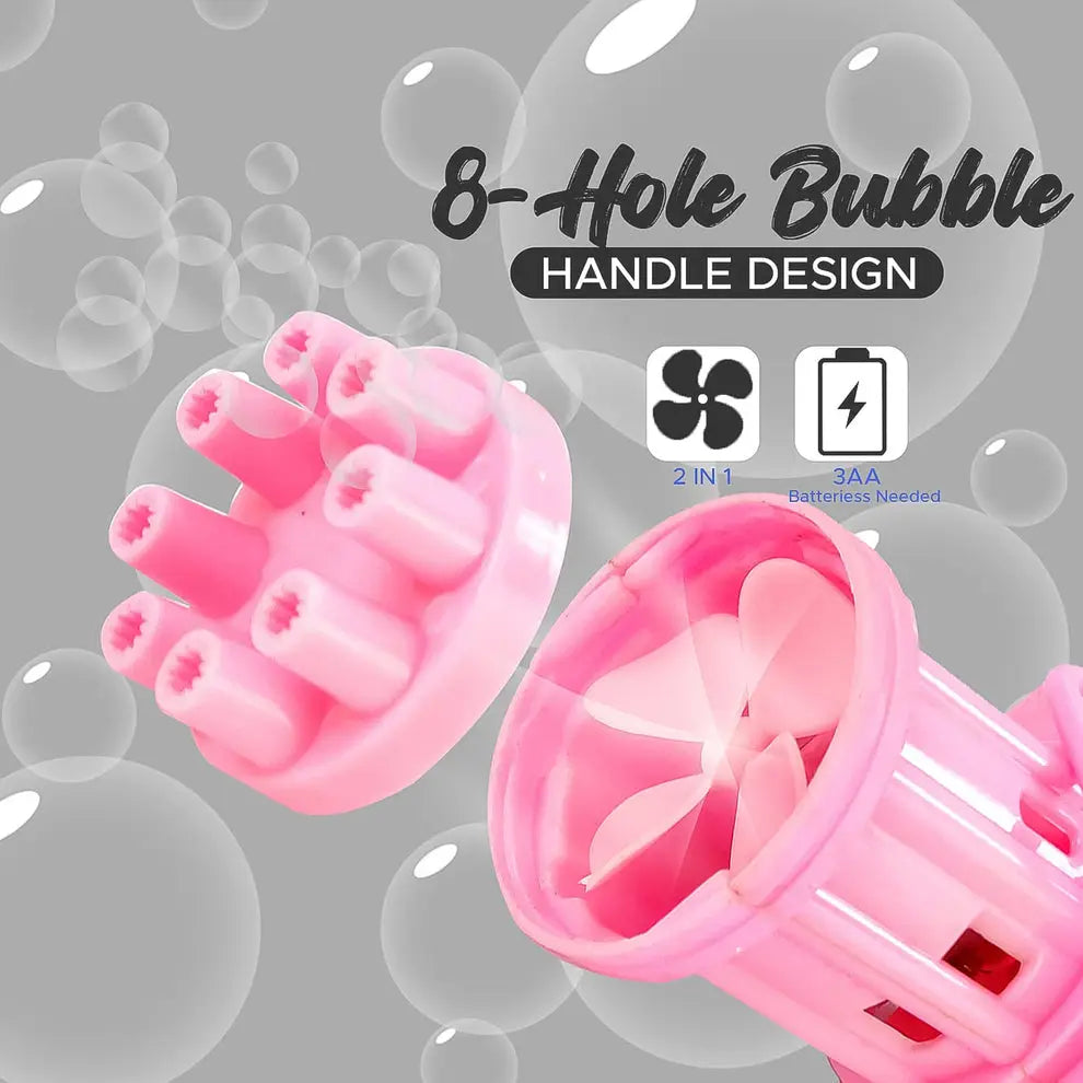 8-Hole Battery-Operated Bubble Gun – Fun Toy for Kids HP DD