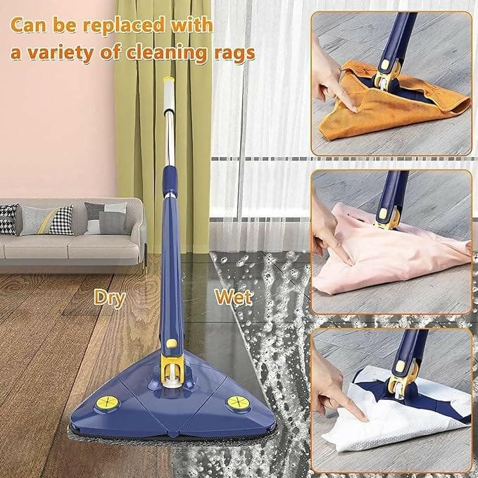 360° Rotatable Adjustable Triangle Cleaning Mop - HalfPe