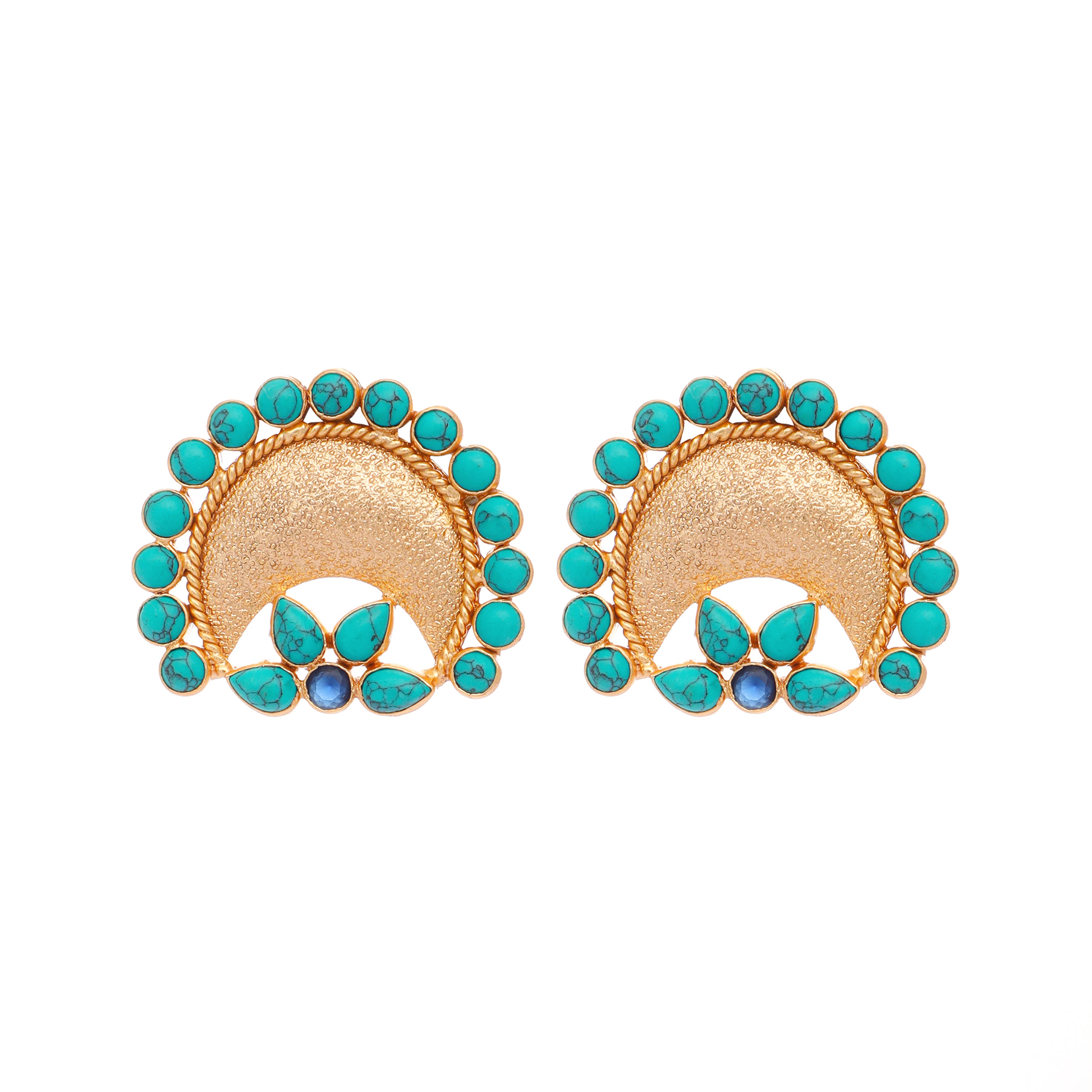 Turquoise Chand Stud Earrings