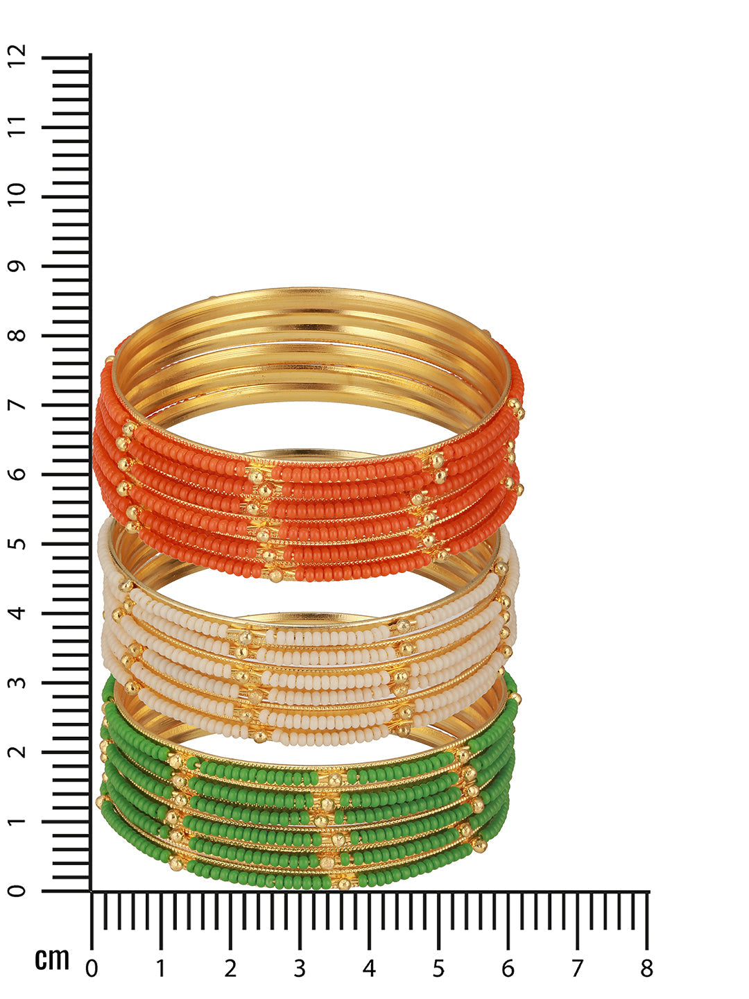Set Of 12 Gold-Plated Artificial Beaded Bangles