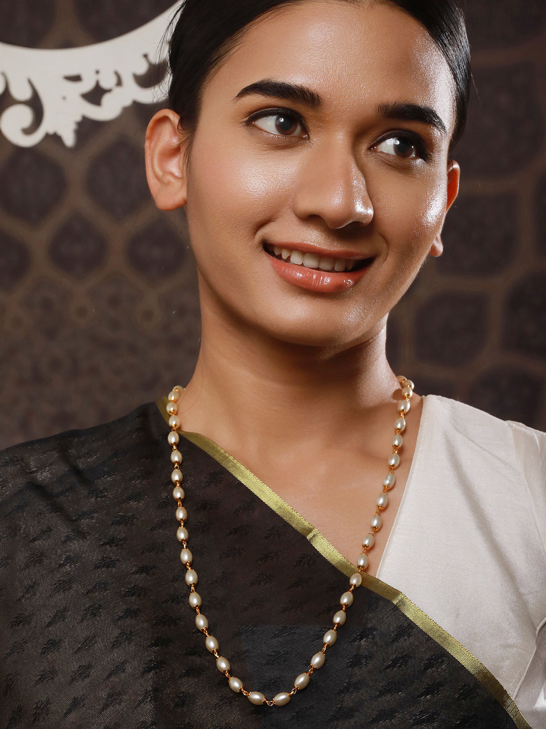 Jazz And Sizzle Gold-Plated Pearl Beaded Necklace