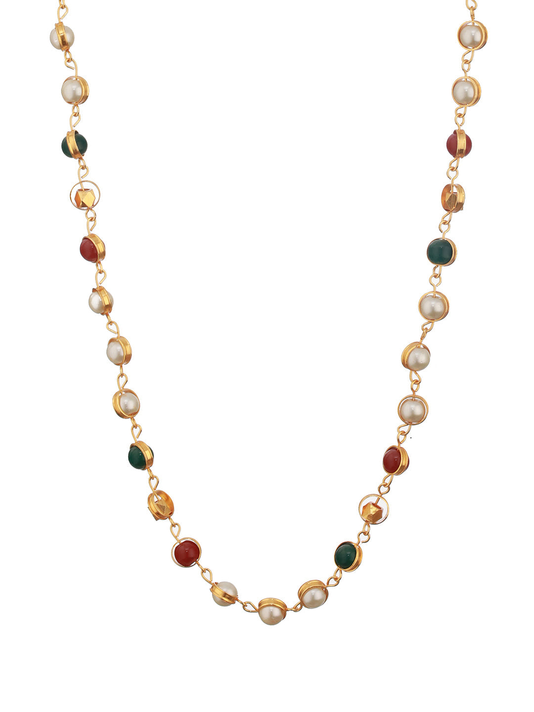 Jazz And Sizzle Gold-Plated & Beaded Studded Maala/Necklace
