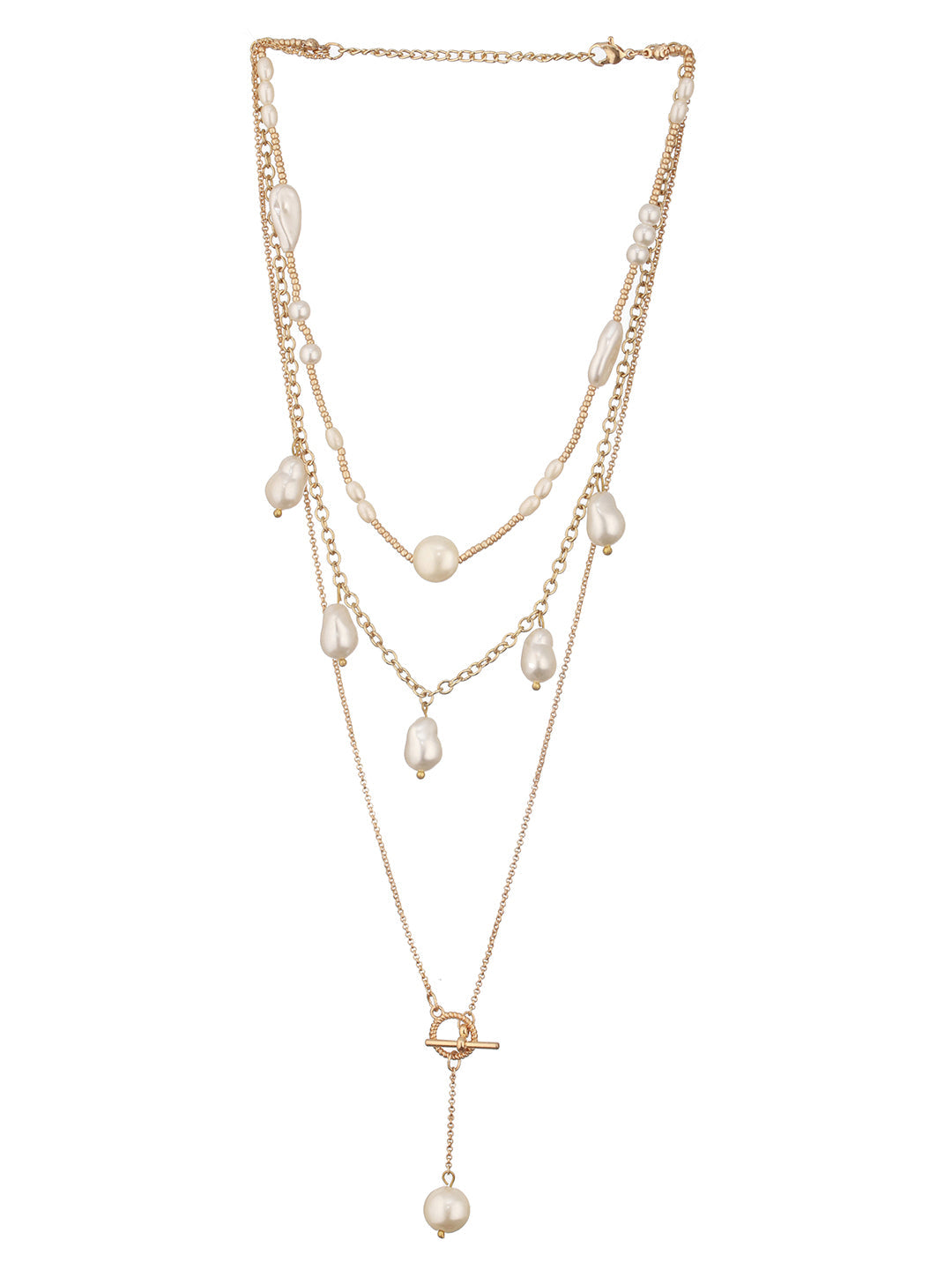 Elegant Multi-Layer Pearl & Chain Necklace ‚Äì Jazz and Sizzle