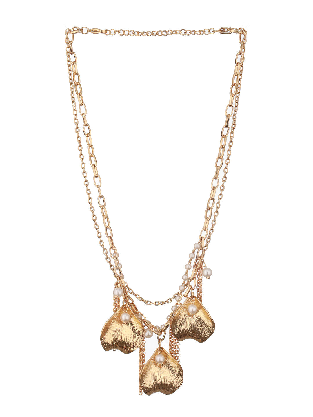 Jazz And Sizzle Gold-Plated Pearl & Charm Layered Necklace Chain