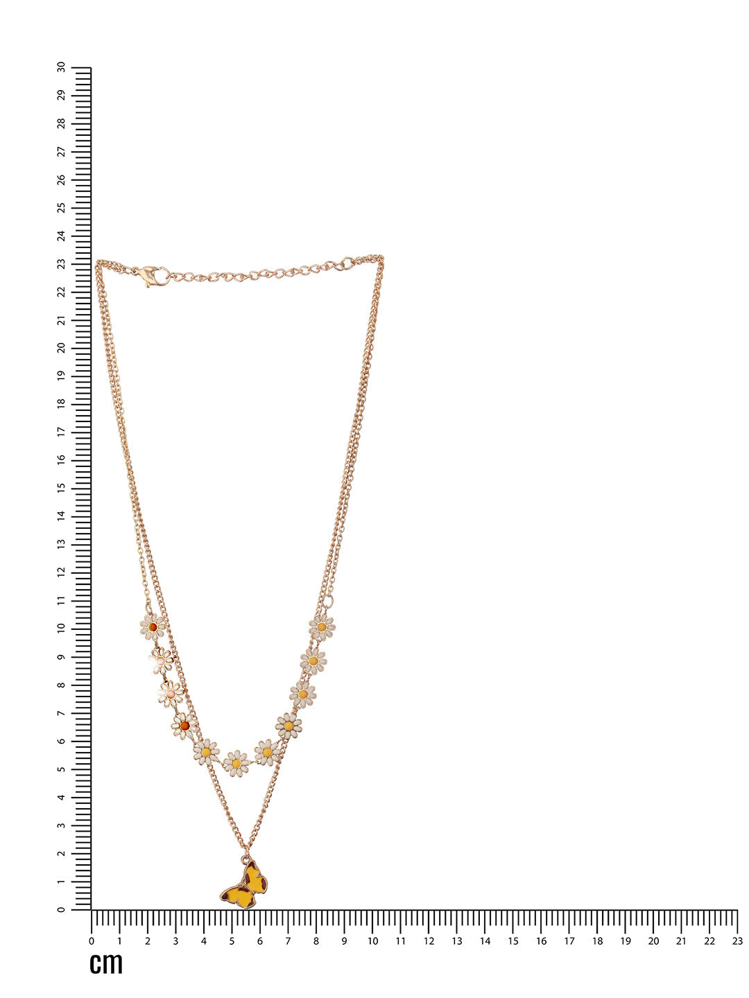 Jazz And Sizzle Set Of 2 Gold-Plated Floral & Butterfly Motif Necklace Chain & Bracelet