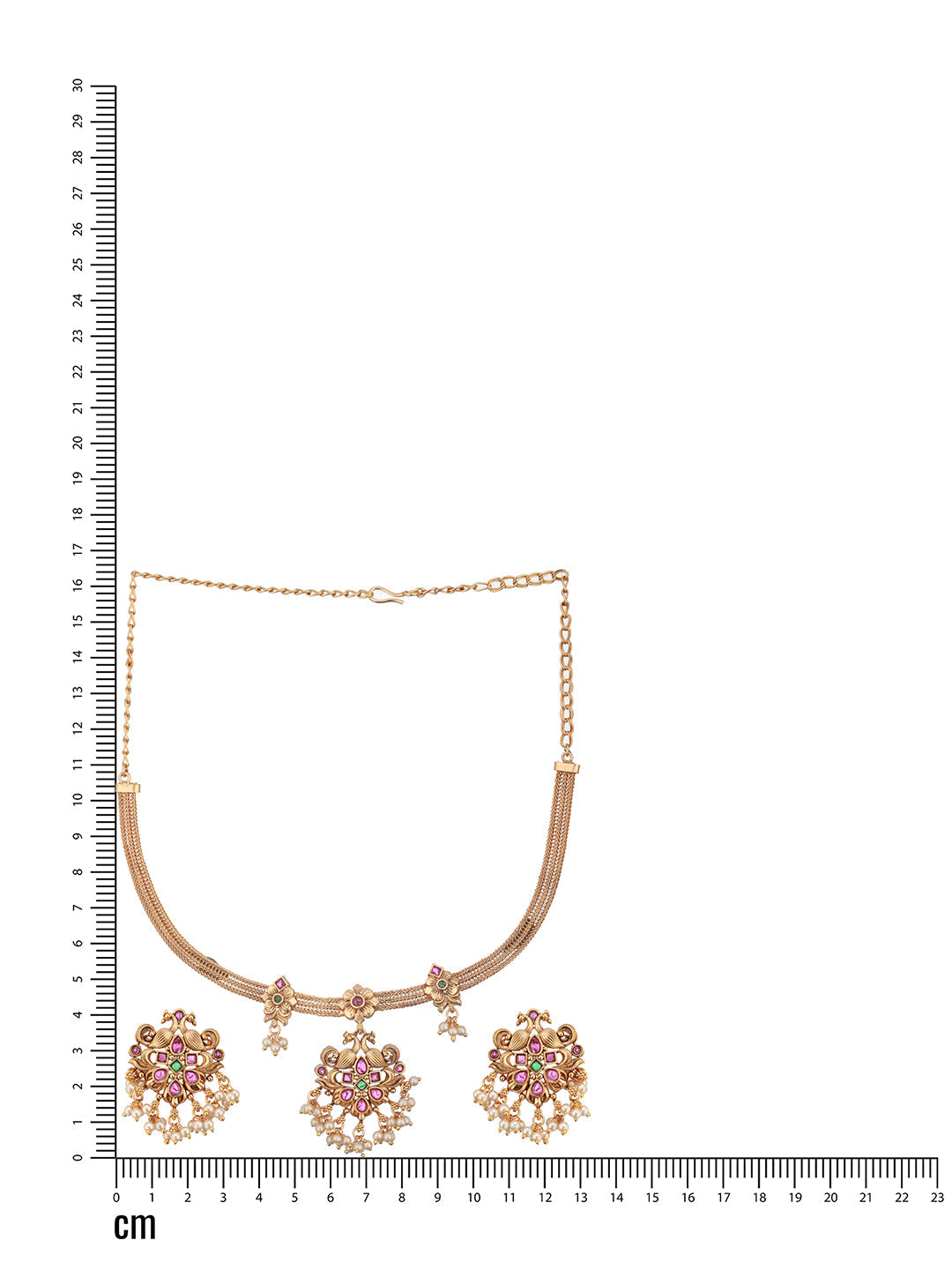 Jazz And Sizzle 22 K Gold-Plated Kundan & Beads Studded Jewelry Set