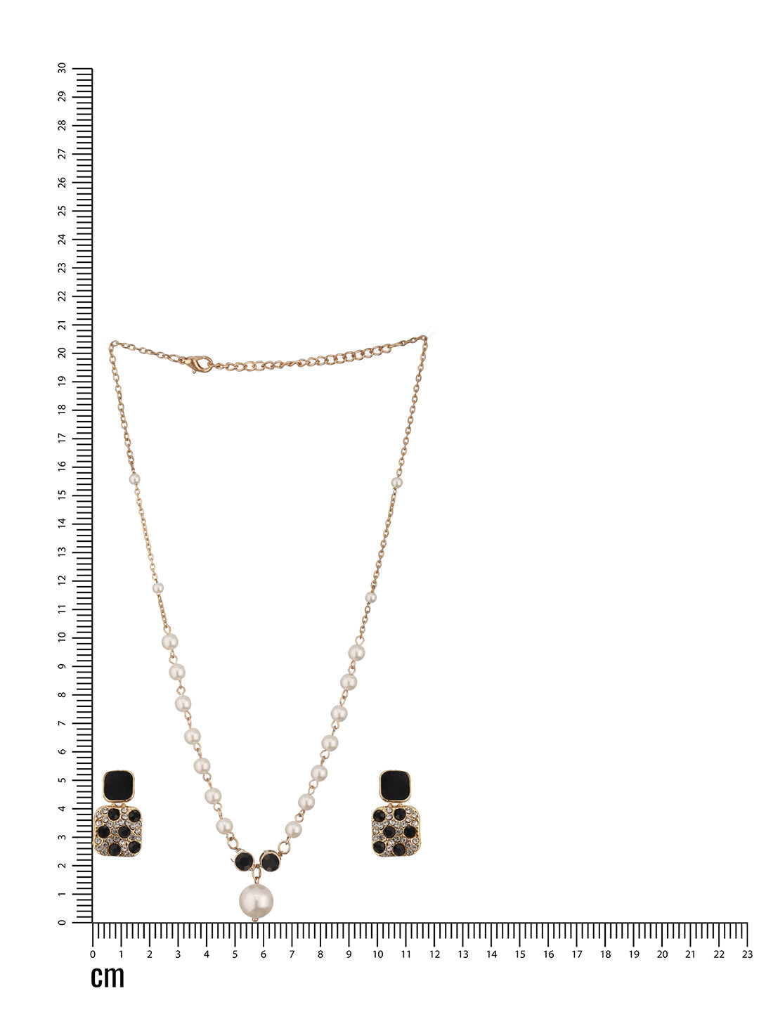 Jazz And Sizzle Gold-Plated Pearl Studded Necklace & Earrings Set