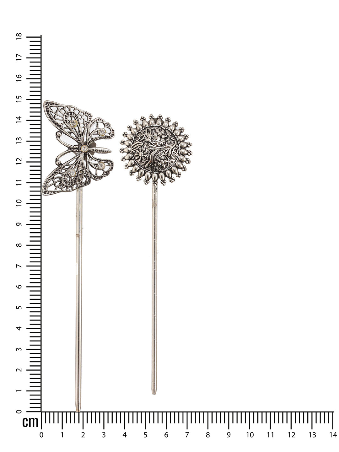 Jazz And Sizzle Set of 2 Silver Toned & Oxidised Plated Juda Pins