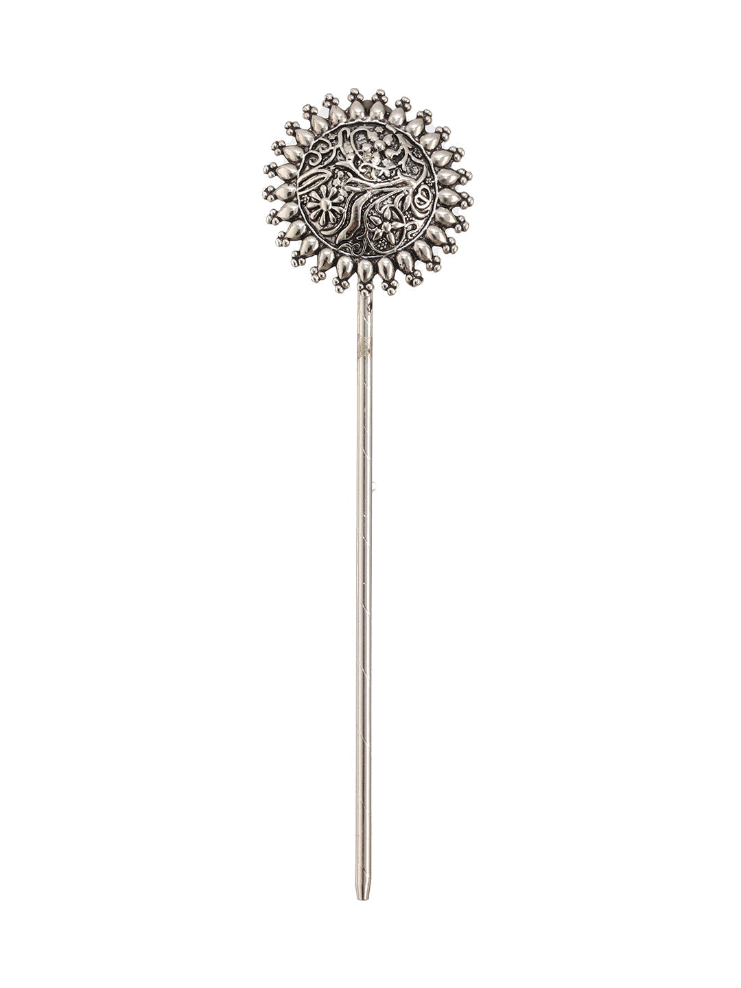 Jazz And Sizzle Set of 2 Silver Toned & Oxidised Plated Juda Pins