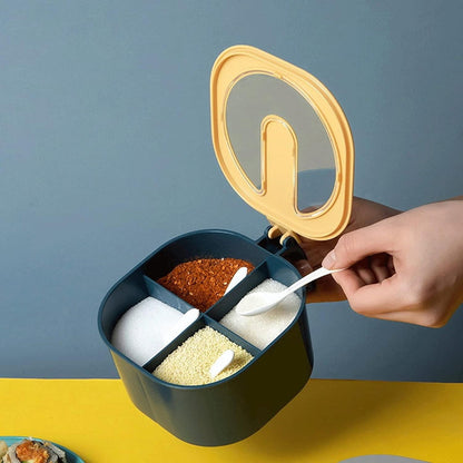 4 Section Fancy Masala Box And Fancy Masala Container Used For Storing Various Types Of Masalas Including In Kitchen Purposes.